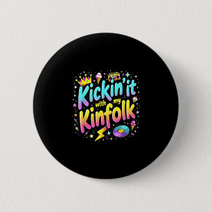Badge Rond 5 Cm Réunion de famille Été qui déconne avec ma parenté