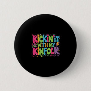 Badge Rond 5 Cm Réunion de famille Été qui déconne avec ma parenté