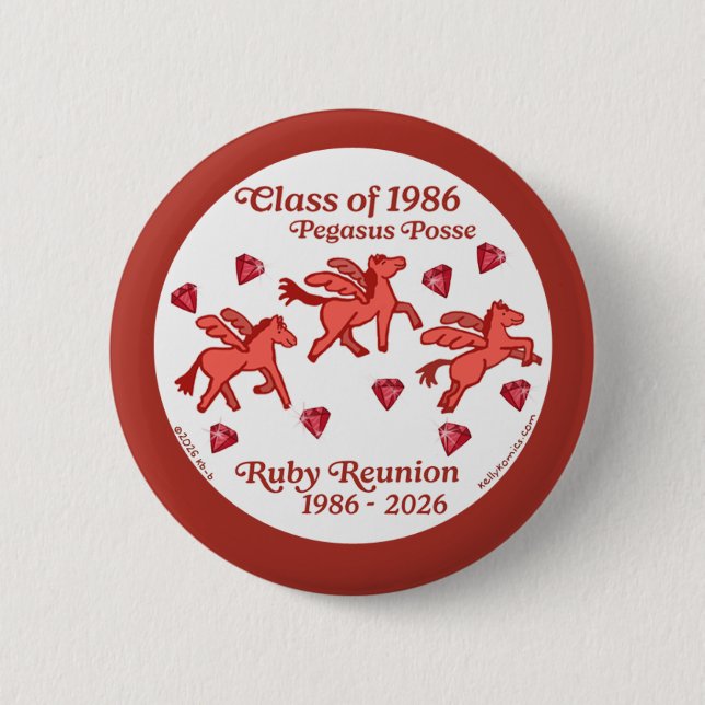 Badge Rond 5 Cm Réunion rubis du posse Pegasus (Devant)