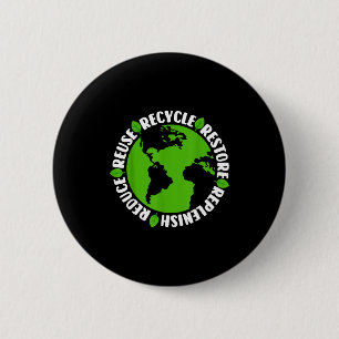 Badge Rond 5 Cm Réutiliser Recycler Restaurer Reconstituer Réduire
