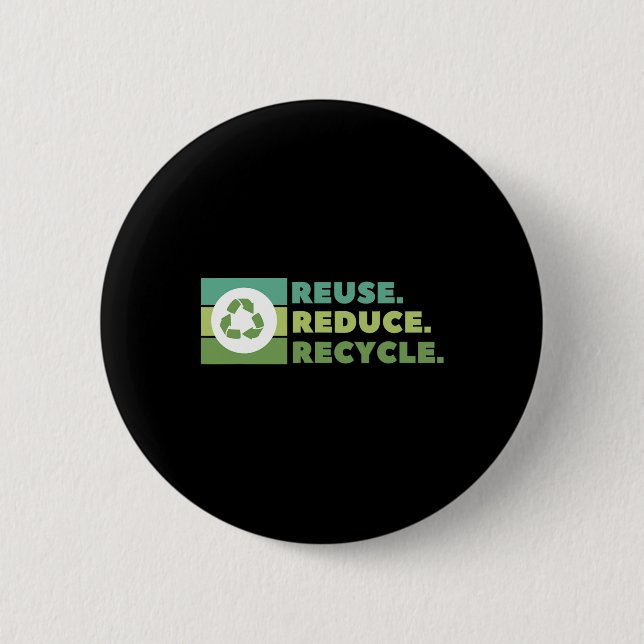 Badge Rond 5 Cm Réutiliser Réduire Recycler Activisme De l'environ (Devant)