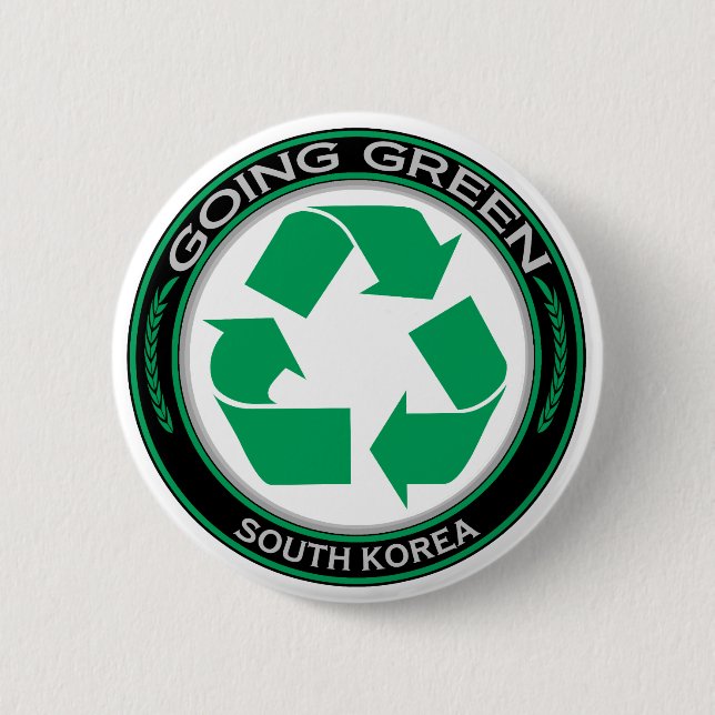 Badge Rond 5 Cm Réutilisez la Corée du Sud (Devant)