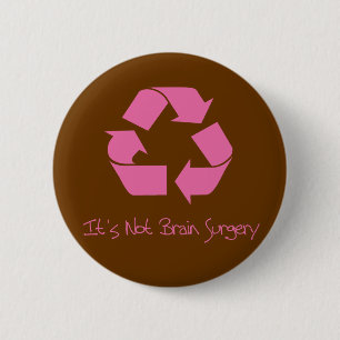 Badge Rond 5 Cm Réutilisez son rose facile