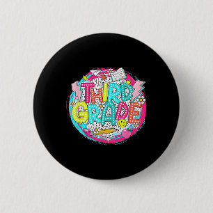 Badge Rond 5 Cm Rêve à pois dalmate 3ème équipe Enseignant de troi