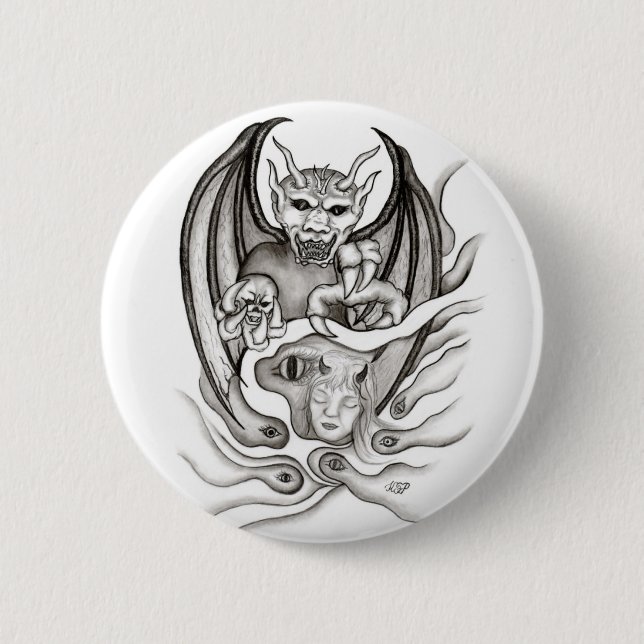 Badge Rond 5 Cm Rêve de minuit - démons (Devant)