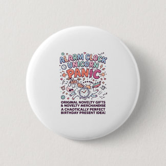 Badge Rond 5 Cm Réveil Licorne Licorne Panique Typographie Gras