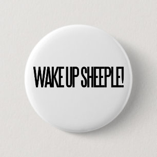 Badge Rond 5 Cm Réveillez Sheeple
