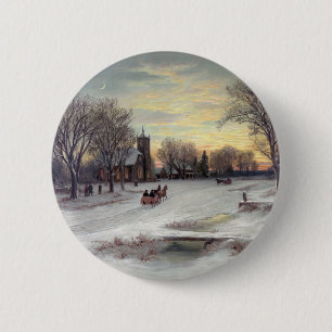 Badge Rond 5 Cm Réveillon de Noël