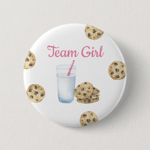 Badge Rond 5 Cm Révélation du sexe de Bébé - Équipe Fille