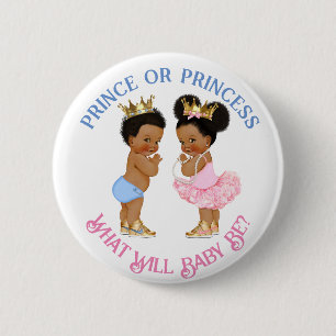 Badge Rond 5 Cm Révélation du sexe du prince ou de la princesse Ro