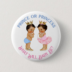 Badge Rond 5 Cm Révélation du sexe du prince ou de la princesse Ro