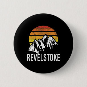 Badge Rond 5 Cm Revelstoke Colombie-Britannique Canada Station de