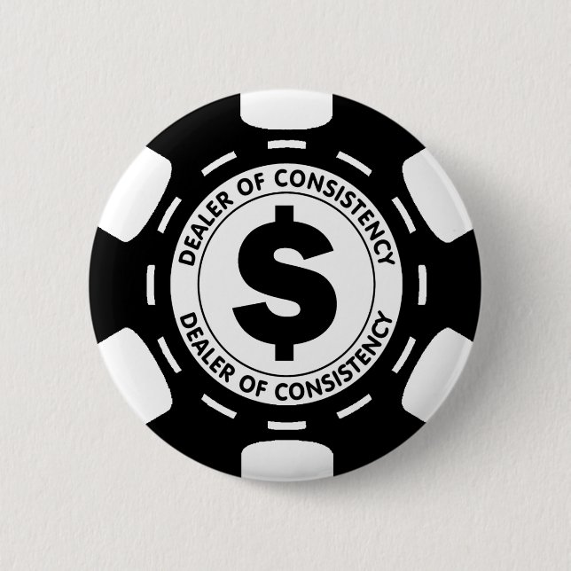 Badge Rond 5 Cm Revendeur de jeton de poker de cohérence (Devant)