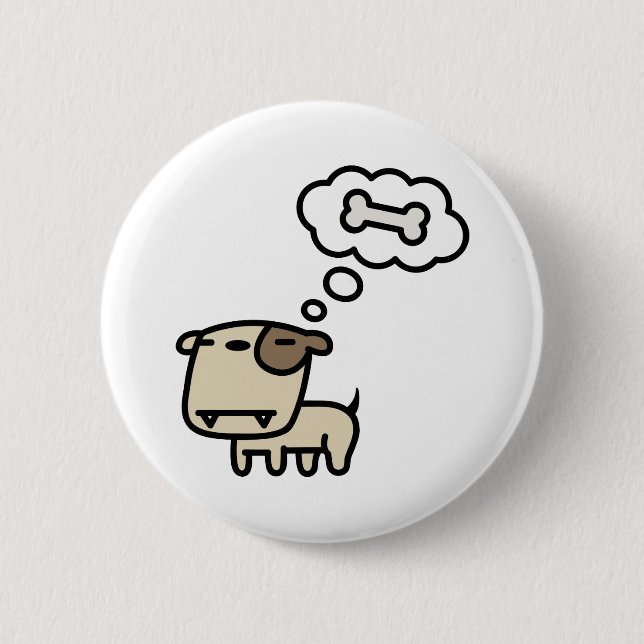 Badge Rond 5 Cm Rêver le chien (Devant)