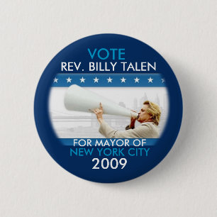 Badge Rond 5 Cm Révérend Billy Talen pour maire Pin de NYC