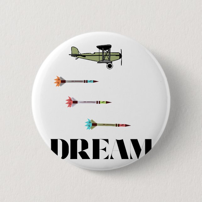 Badge Rond 5 Cm Rêves avec ailes (Devant)