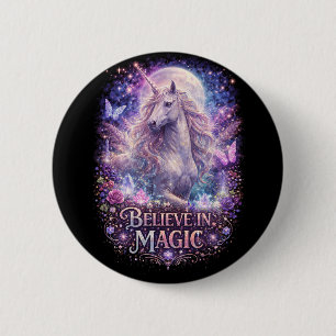 Badge Rond 5 Cm Rêves de licorne au clair de lune