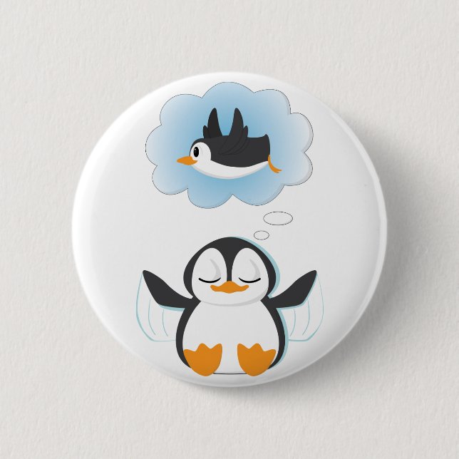 Badge Rond 5 Cm Rêves de pingouin (Devant)