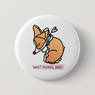 Badge Rond 5 Cm rêves doux, bébé de corgi. insigne rond de