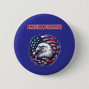 Badge Rond 5 Cm Rêveur Américain Patriotique Esprit USA Espoir