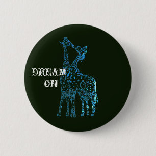 Badge Rond 5 Cm Rêvez Sur Girafes Dessin Insigne Rond