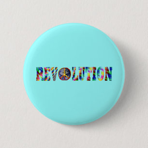 Badge Rond 5 Cm Révolution hippie