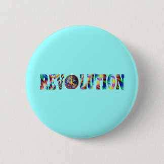 Badge Rond 5 Cm Révolution hippie