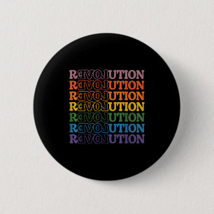 Badge Rond 5 Cm Révolution rétro amour groovy style vintage 70s