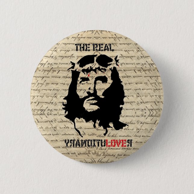 Badge Rond 5 Cm Révolutionnaire de Jésus-Christ (Devant)