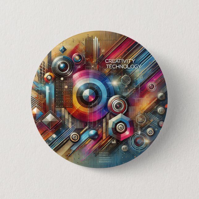 Badge Rond 5 Cm "Révolutionner demain : une innovation de pointe (Devant)