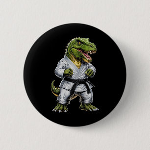 Badge Rond 5 Cm Rex Arts Martiaux Dinosaure Karaté Judo Bjj Combat