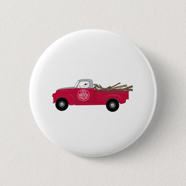 Badge Rond 5 Cm Rex La TV Terrier Camion Rouge (Devant)