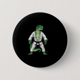 Badge Rond 5 Cm Rex Martial Arts Dinosaur Judo Jiu-jitsu Karate