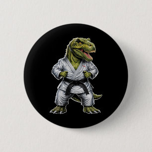 Badge Rond 5 Cm Rex Martial Arts Dinosaur Karate Jiu-jitsu Ninja