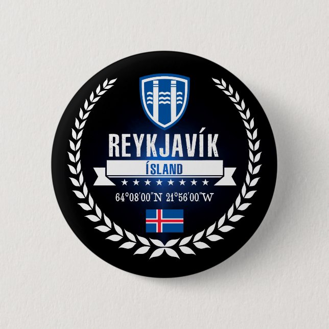 Badge Rond 5 Cm Reykjavík (Devant)