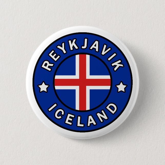 Badge Rond 5 Cm Reykjavik Islande (Devant)