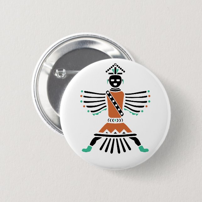 Badge Rond 5 Cm rez couteau guerrier (Devant & derrière)