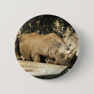 Badge Rond 5 Cm Rhino couché