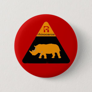 Badge Rond 5 Cm rhinoceros