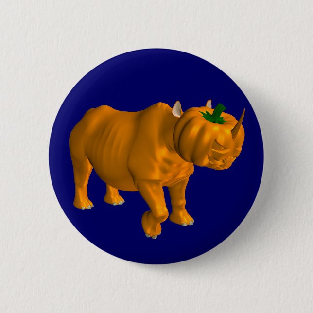 Badge Rond 5 Cm Rhinoceros (Devant)