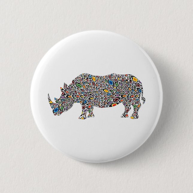 Badge Rond 5 Cm Rhinoceros-Cheetah (Devant)