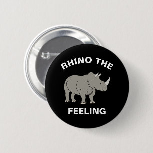 Badge Rond 5 Cm Rhinocéros L'impression drôle Faune Rhinocéros Jeu