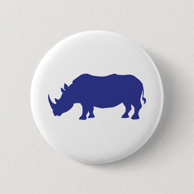 Badge Rond 5 Cm Rhinoceros Silhouette (Devant)