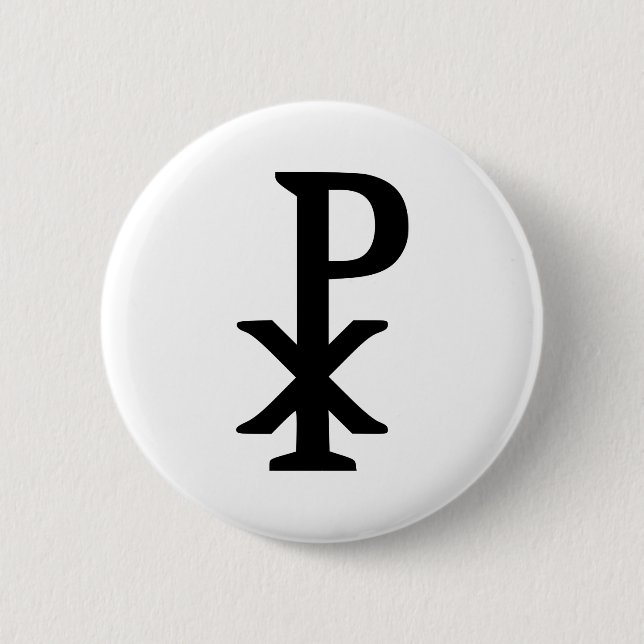 Badge Rond 5 Cm Rho de Chi - Jésus (Devant)
