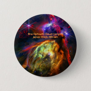 Badge Rond 5 Cm Rho Ophiuchi Cloud Complex - James Webb NIRCam