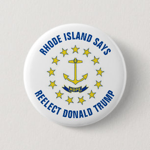 Badge Rond 5 Cm Rhode Island écrit : Réélire Donald Trump