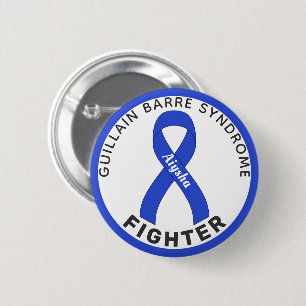 Badge Rond 5 Cm Ribbon blanc de lutte contre le syndrome de Guilla