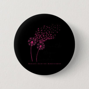 Badge Rond 5 Cm Ribbon Dandelion Foi Espoir Amour Cancer du sein