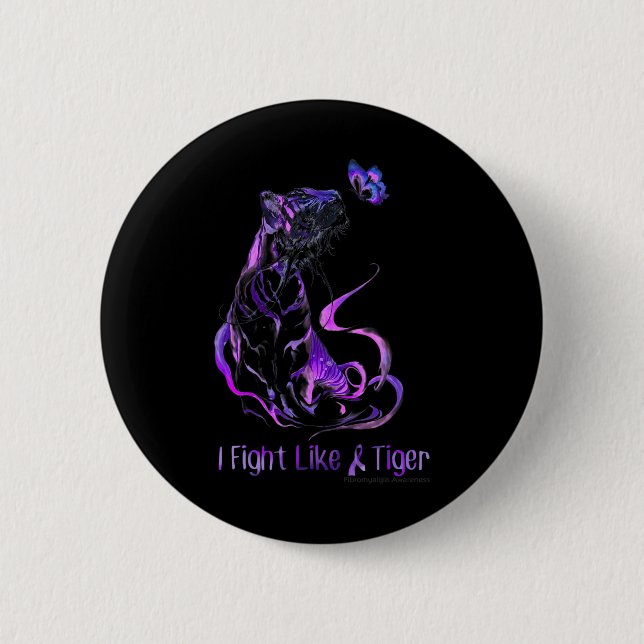 Badge Rond 5 Cm Ribbon de guerrier de sensibilisation Je lutte com (Devant)