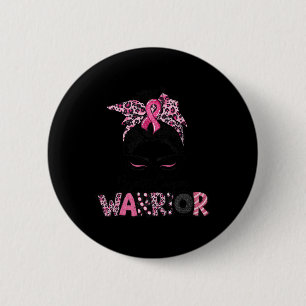 Badge Rond 5 Cm Ribbon rose Cancer du sein guerrier de sensibilisa